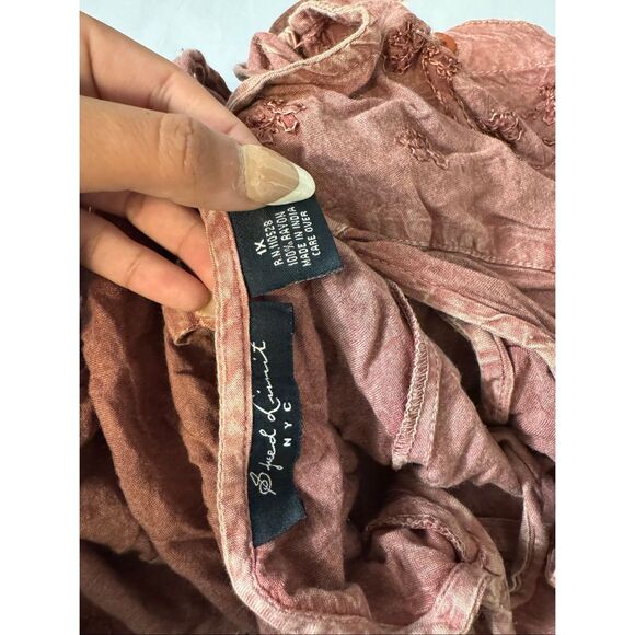 Spellbound NYC Boho Maxi Dress XL Brown Embroidered Button Front Rayon - Picture 6 of 6